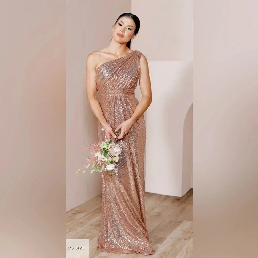 ! Nwt! Revelry starla sequin dress rose gold